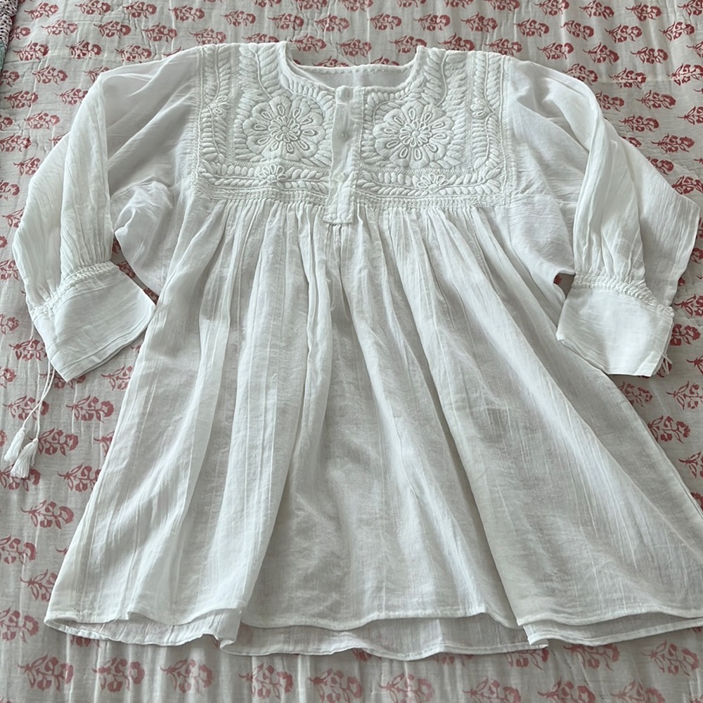 Gauzy embroidered peasant blouse